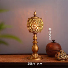 Vintage Moroccan Gold Lattice Candle Holder