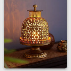 Vintage Moroccan Gold Lattice Candle Holder