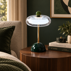 Cordless Table Lamp with Glass Shade, 3000k to 6000k Dimmable