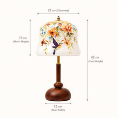 Floral Hummingbird Table Lamp, Vintage Bedside Lamp, 3 Light Modes