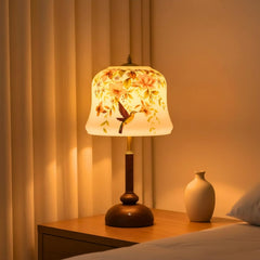 Floral Hummingbird Table Lamp, Vintage Bedside Lamp, 3 Light Modes