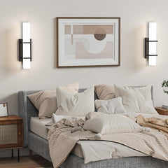 Set of 2 Modern 17.6 Inch Wall Sconces, 3 Color Temperatures for Indoor & Outdoors