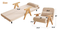 Solid Wood Lounge Chair Sleeper Sofa Bed