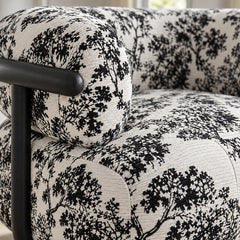 Modern Botanical Print Upholstered Accent Chair