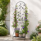 71in H Black Metal Garden Trellis Plant Stand for Climbing Plants