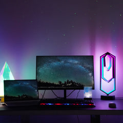 Polygon Table Lamp with 360 light effects