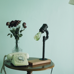 white hydrangea desk lamp