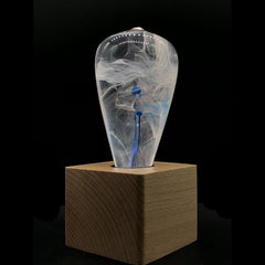 blue and white art fixture lamp