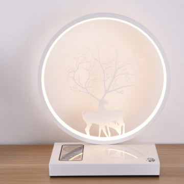 3-in-1 LED Bedside Desk Lamp with 15W Fast Wireless Charger & Speaker, Stepless Dimmable