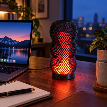 Lava Drip USB table lamp on a gaming desk