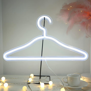 Neon LED Clothes Hanger Display Stand, USB Powered, Night Light for Bedroom, Christmas Party Decoration