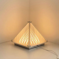 Modern Pyramid Table Lamp with Hand-Wave Control, 3 Color Modes & Stepless Dimming