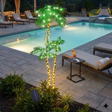 7FT Artificial Lighted  Palm Trees for Outdoors & Patio Decor