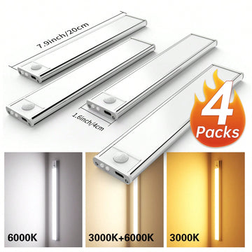 2Packs Motion-Activated LED Under Cabinet Lights, Magnetic Design