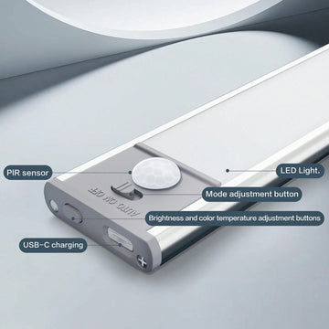 2Packs Motion-Activated LED Under Cabinet Lights, Magnetic Design