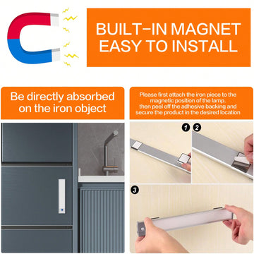 2Packs Motion-Activated LED Under Cabinet Lights, Magnetic Design