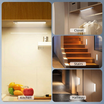 2Packs Motion-Activated LED Under Cabinet Lights, Magnetic Design