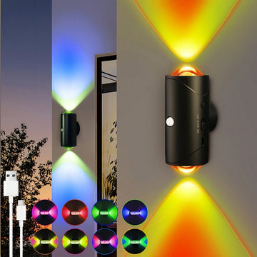 2pcs LED Motion Sensor Wall Lights, Rechargeable LED Night Lights RGB Gradient Ambient Light, Dimmable Indoor Lamps, Magnetic Step Lights Suitable For Hallways, Bedside, Desks, Closets, And Emergency Use