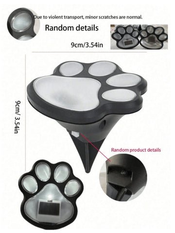 4pcs Solar Waterproof Dog Paw 3000K LED Lights