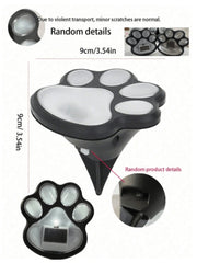 4pcs Solar Waterproof Dog Paw 3000K LED Lights