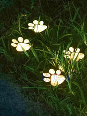 4pcs Solar Waterproof Dog Paw 3000K LED Lights