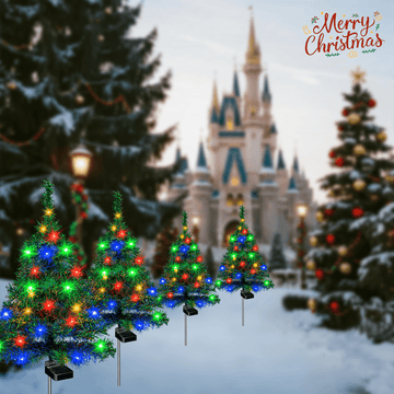 4pcs Sets Of Solar Christmas Tree Lights, Holiday Decorations, Outdoor Courtyards, Gardens, Lawns, Path Lights