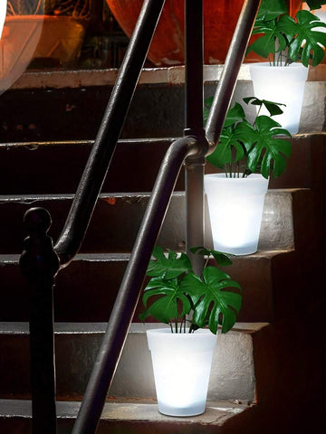 Solar Plant Lights, White LED Flower Pot Lights