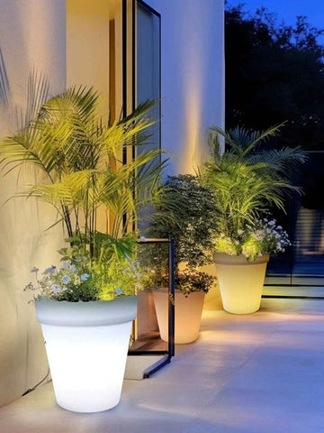 Solar Plant Lights, White LED Flower Pot Lights