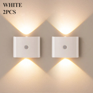 2PCS LED Smart Motion Sensor Wall Light, Rotatable, Magnetic Installation, Adjustable Color Temperature And Brightness, Suitable For Corridor, Bathroom, Bedroom, Kitchen, Cabinet, Stairs, Entrance, Bedside, Tabl