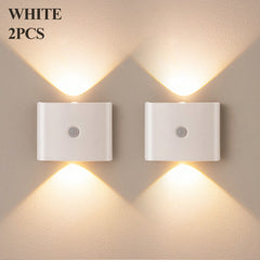 2PCS LED Smart Motion Sensor Wall Light, Rotatable, Magnetic Installation, Adjustable Color Temperature And Brightness, Suitable For Corridor, Bathroom, Bedroom, Kitchen, Cabinet, Stairs, Entrance, Bedside, Tabl
