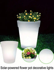 Solar Plant Lights, White LED Flower Pot Lights