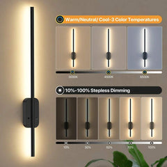 Set Of Two Linear Wall Lights, Magnetic Install, Rechargeable (2-Pack)