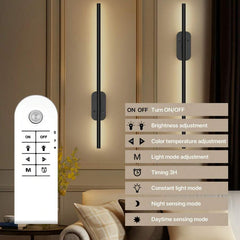 Set Of Two Linear Wall Lights, Magnetic Install, Rechargeable (2-Pack)