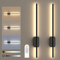 Set Of Two Linear Wall Lights, Magnetic Install, Rechargeable (2-Pack)