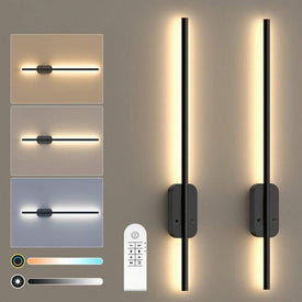 Set Of Two Linear Wall Lights, Magnetic Install, Rechargeable (2-Pack)