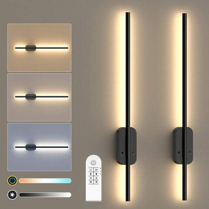 Set Of Two Linear Wall Lights, Magnetic Install, Rechargeable (2-Pack)