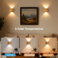 2PCS LED Smart Motion Sensor Wall Light, Rotatable, Magnetic Installation, Adjustable Color Temperature And Brightness, Suitable For Corridor, Bathroom, Bedroom, Kitchen, Cabinet, Stairs, Entrance, Bedside, Tabl