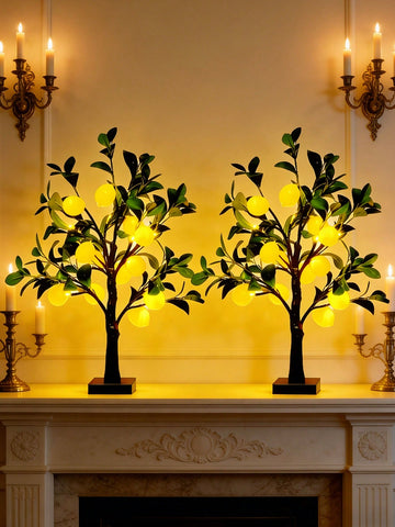 24LEDs Artificial Lemon Tree Light, Set of 2