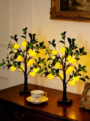 24LEDs Artificial Lemon Tree Light, Set of 2