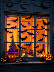 24pcs Halloween 3D Glowing Bat Decorations
