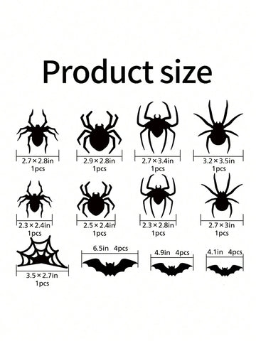 24pcs Halloween 3D Glowing Bat Decorations