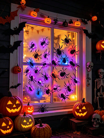 24pcs Halloween 3D Glowing Bat Decorations