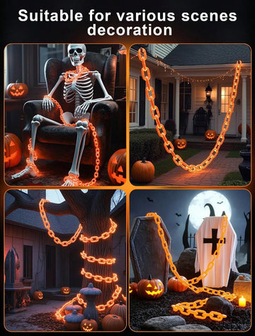6.56Ft  Halloween Chain Light, Battery Powered, 8 Modes