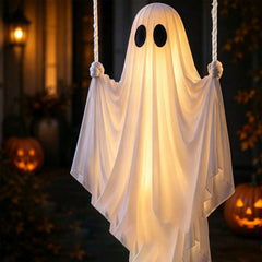 Hanging Ghost With Remote Control, Spooky & Cute Halloween Outdoor Decoration