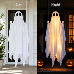 Hanging Ghost With Remote Control, Spooky & Cute Halloween Outdoor Decoration