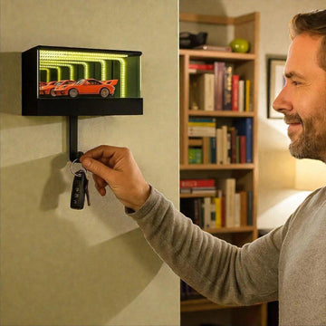 Infinity Garage Light LED Mirror Key Holder