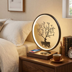 3-in-1 LED Bedside Desk Lamp with 15W Fast Wireless Charger & Speaker, Stepless Dimmable