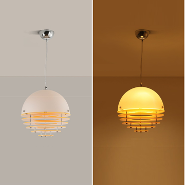 Sunrise Glow Pendant Light, Modern Dome Ceiling Lamp with Layered Metal Design