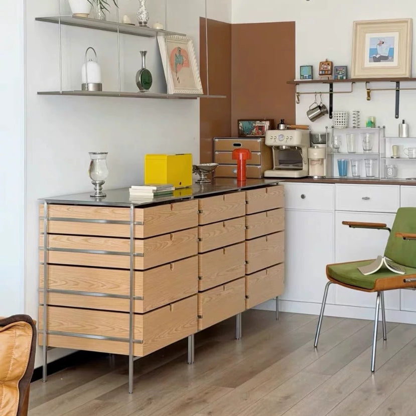Modular Storage Cabinet with Stainless Steel Top & Wood Drawers ...