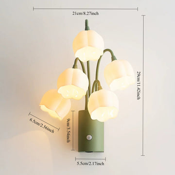 Smart Sensor Tulip Wall Light, Rechargeable, Megnetic Install